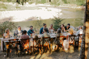 Mount Rainier elopement dinner with family
