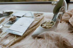 Shoes and accessories from an oregon coast vow renewal.